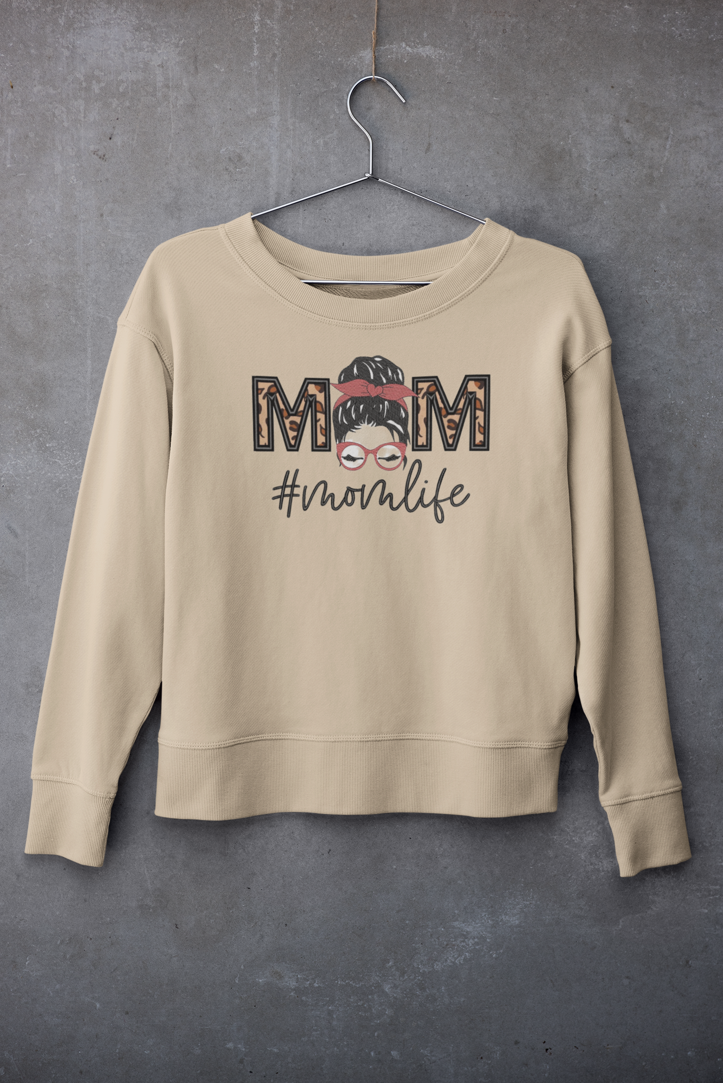 Mom Life Applique Embroidery Design Hoodie/Sweatshirt