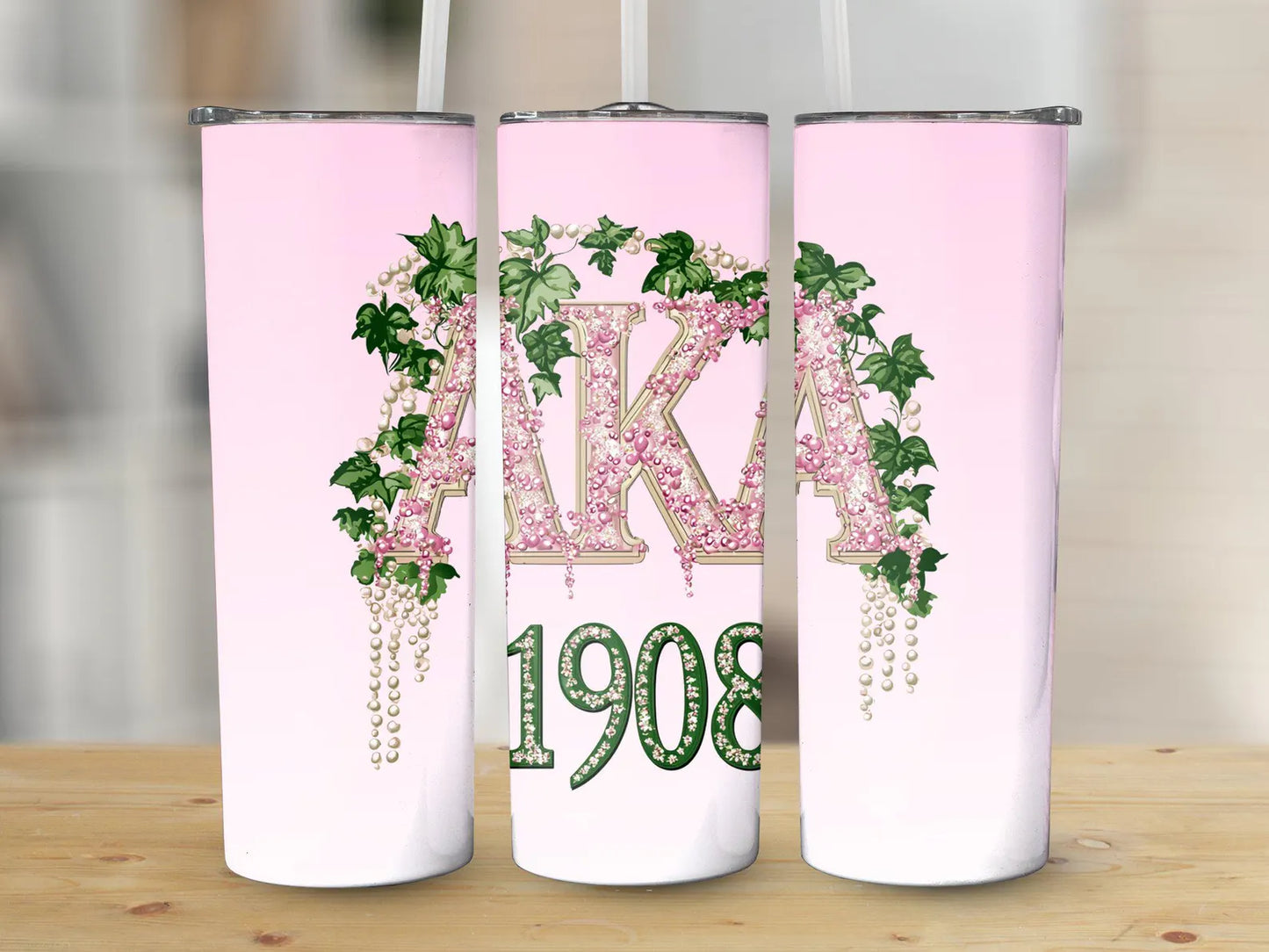 AKA Glitter Tumbler Sublimation Tumbler Wrap 20 oz