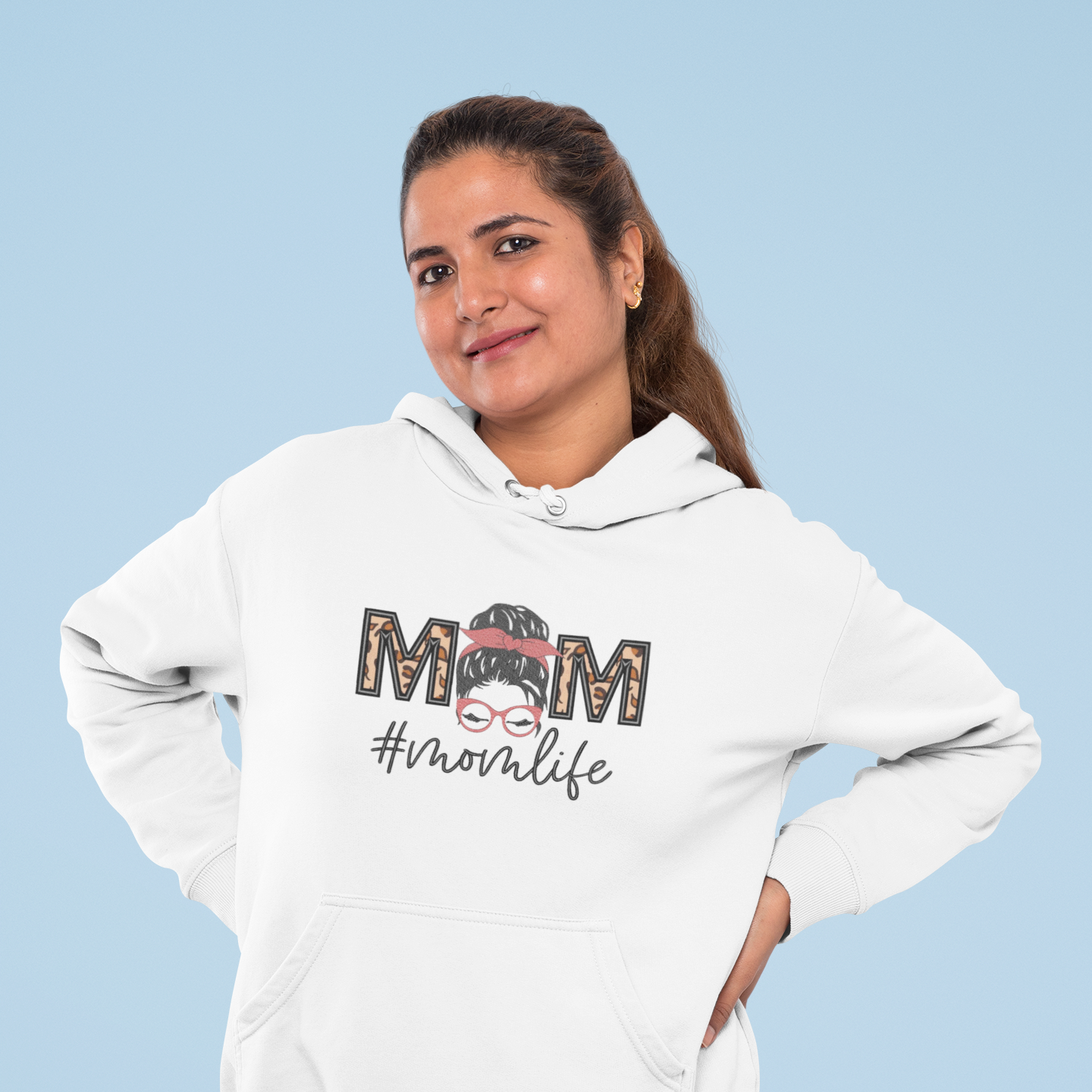 Mom Life Applique Embroidery Design Hoodie/Sweatshirt