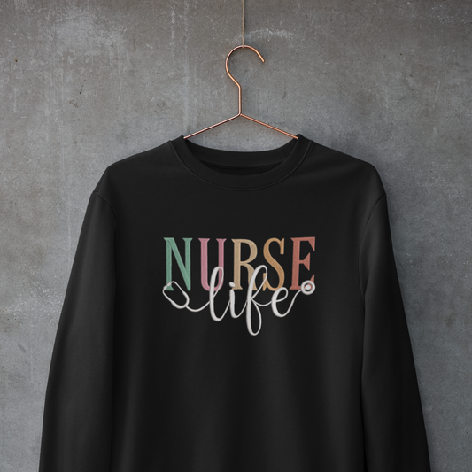 "Nurse Life" Embroidery Design Hoodie/Sweatshirt