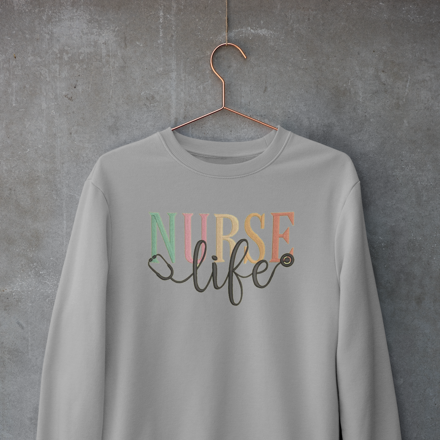 "Nurse Life" Embroidery Design Hoodie/Sweatshirt