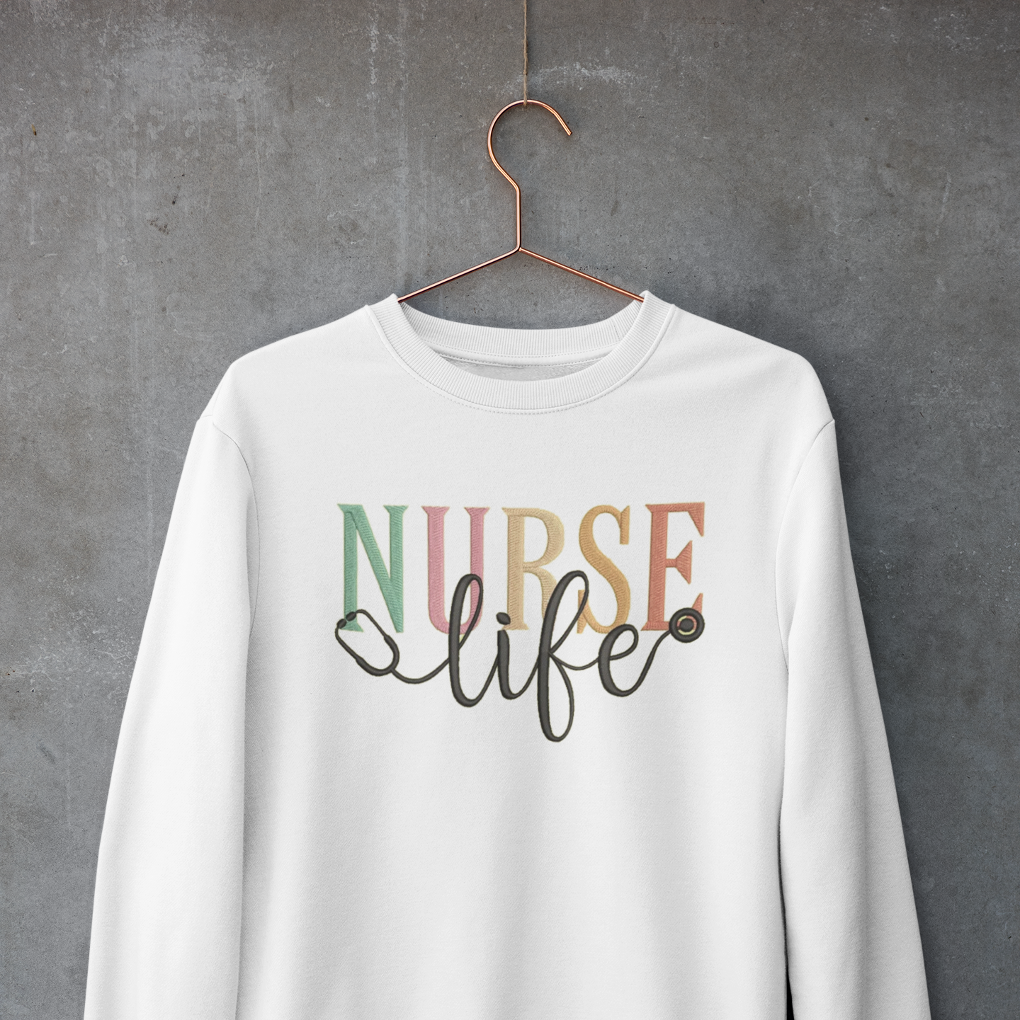 "Nurse Life" Embroidery Design Hoodie/Sweatshirt