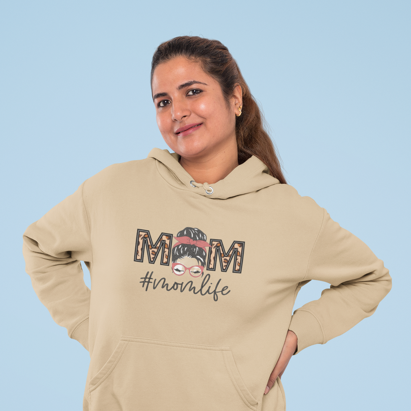 Mom Life Applique Embroidery Design Hoodie/Sweatshirt