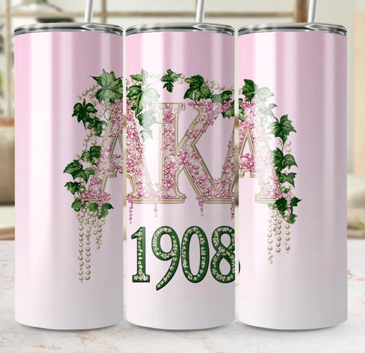 AKA Glitter Tumbler Sublimation Tumbler Wrap 20 oz