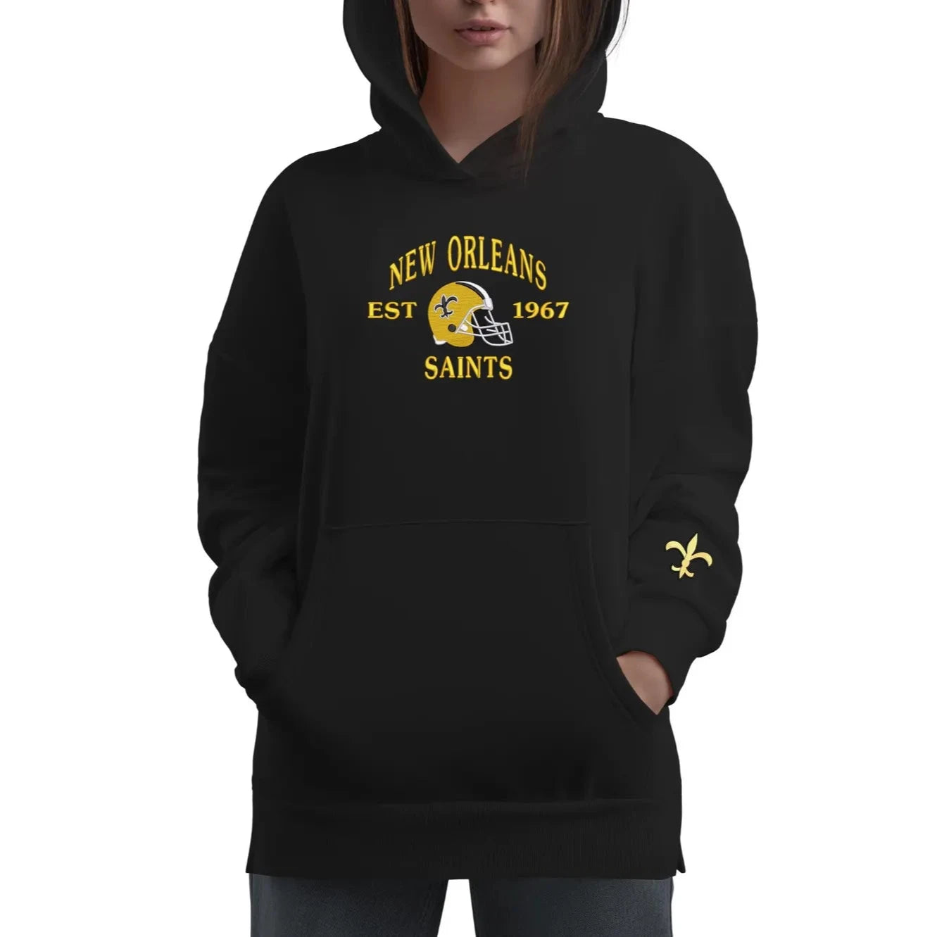 "New Orleans SAINTS" Embroidery Design Hoodie/Sweatshirt