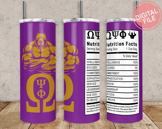 Omega Psi Phi Tumbler Wrap, 20oz Skinny Tumbler Wrap